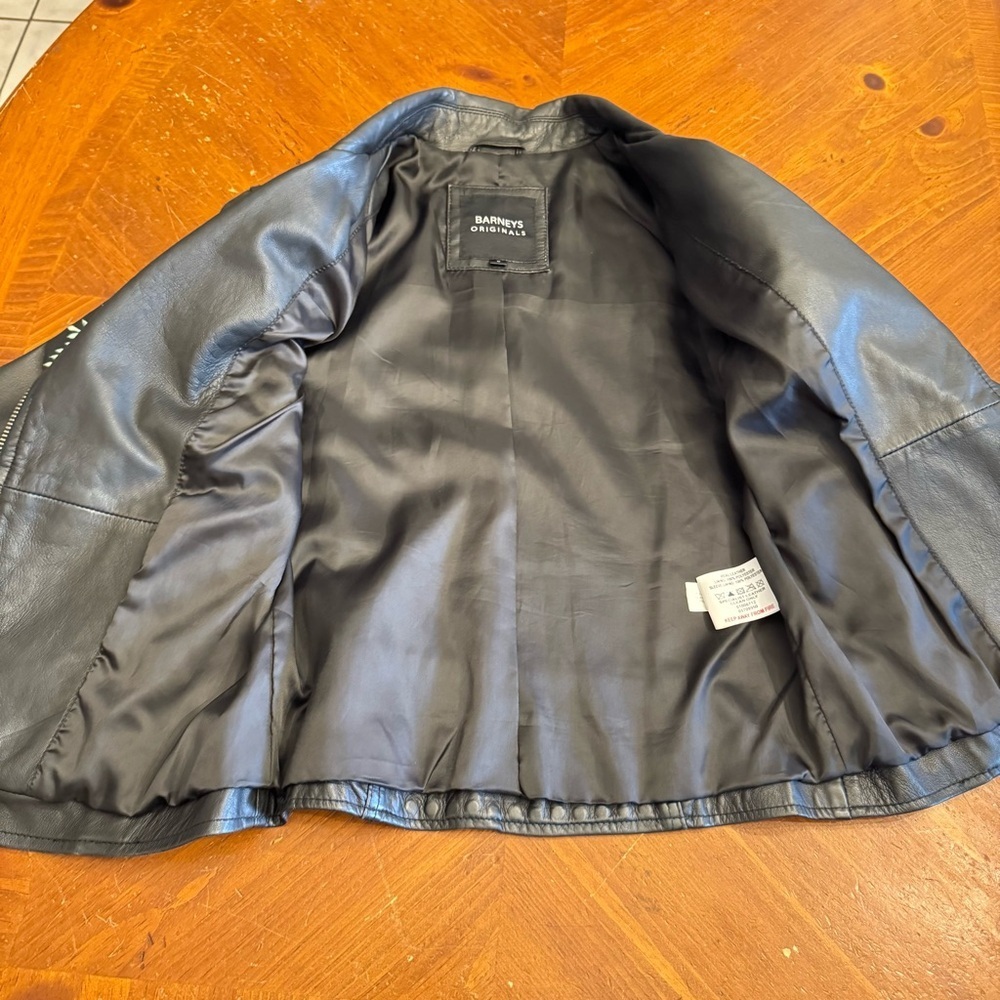 Barney's Original Floral Embroidered Studded 100% Leather Jacket Size 8 Motto - Picture 13 of 16